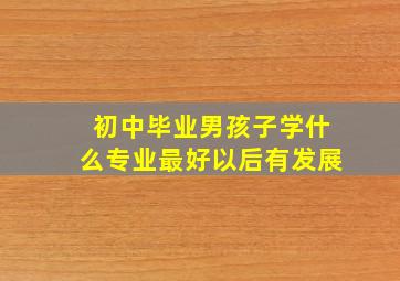 初中毕业男孩子学什么专业最好以后有发展