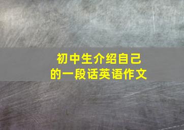 初中生介绍自己的一段话英语作文