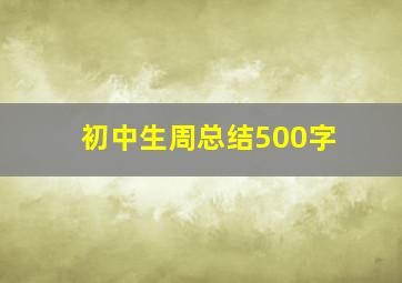 初中生周总结500字