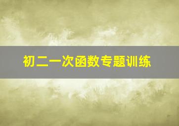 初二一次函数专题训练