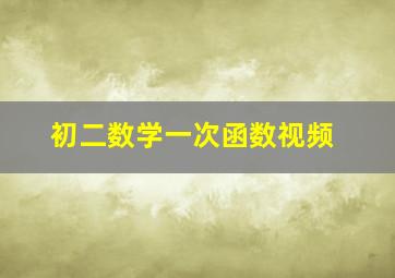 初二数学一次函数视频