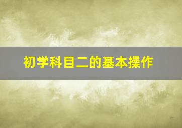 初学科目二的基本操作