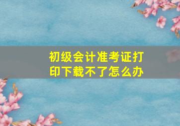 初级会计准考证打印下载不了怎么办