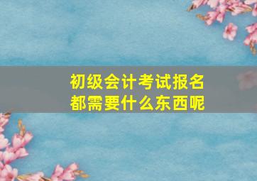 初级会计考试报名都需要什么东西呢