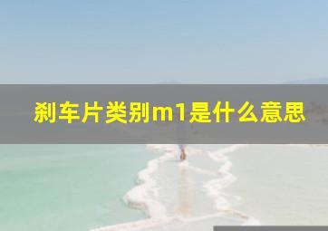 刹车片类别m1是什么意思