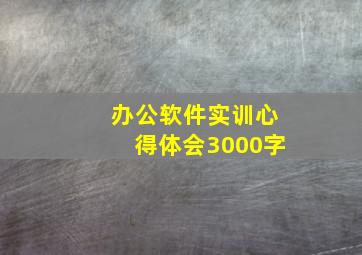 办公软件实训心得体会3000字