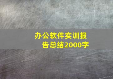 办公软件实训报告总结2000字