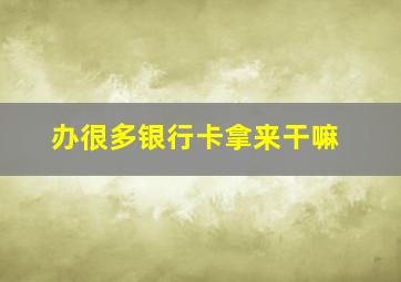 办很多银行卡拿来干嘛