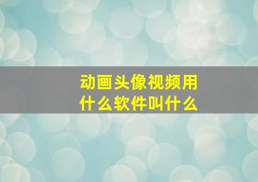 动画头像视频用什么软件叫什么