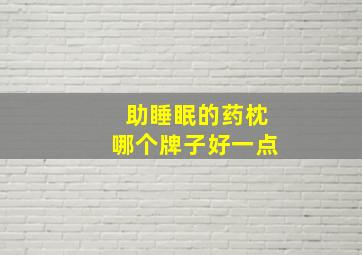 助睡眠的药枕哪个牌子好一点