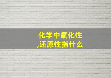 化学中氧化性,还原性指什么