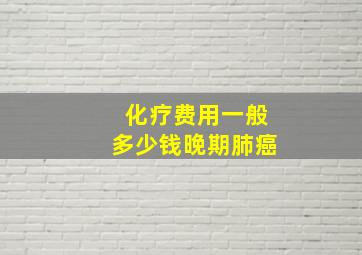 化疗费用一般多少钱晚期肺癌