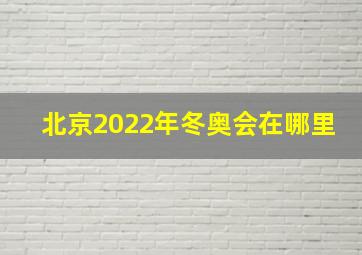 北京2022年冬奥会在哪里