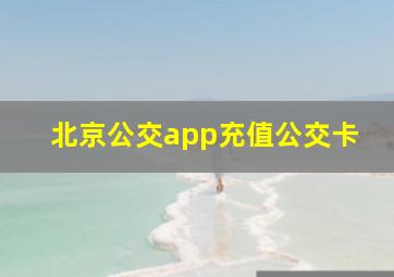 北京公交app充值公交卡