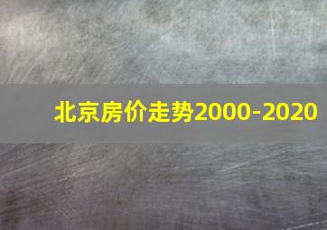 北京房价走势2000-2020