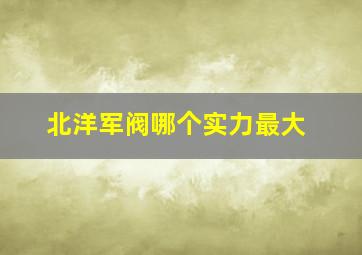 北洋军阀哪个实力最大