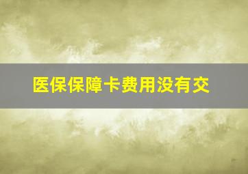 医保保障卡费用没有交