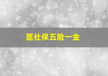 医社保五险一金