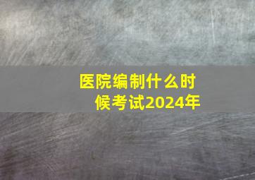 医院编制什么时候考试2024年