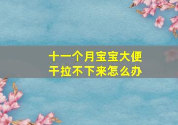 十一个月宝宝大便干拉不下来怎么办