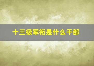 十三级军衔是什么干部