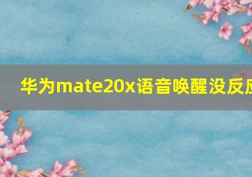 华为mate20x语音唤醒没反应