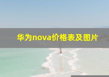 华为nova价格表及图片