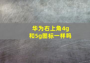 华为右上角4g和5g图标一样吗