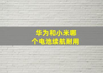 华为和小米哪个电池续航耐用