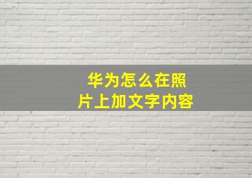 华为怎么在照片上加文字内容