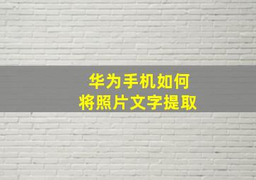 华为手机如何将照片文字提取