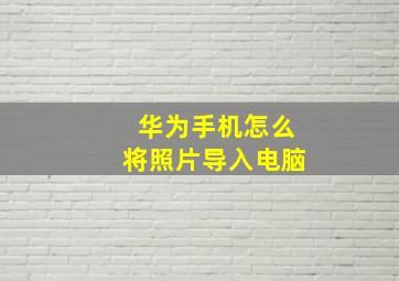 华为手机怎么将照片导入电脑