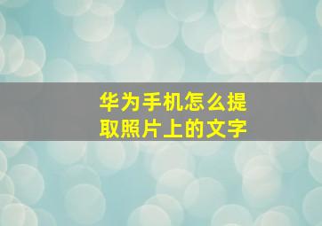 华为手机怎么提取照片上的文字