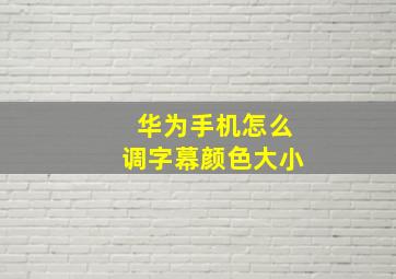 华为手机怎么调字幕颜色大小