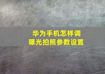 华为手机怎样调曝光拍照参数设置