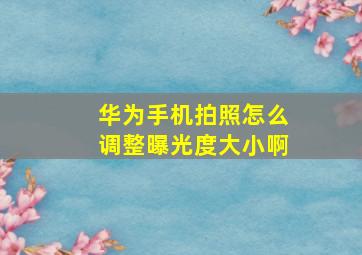 华为手机拍照怎么调整曝光度大小啊