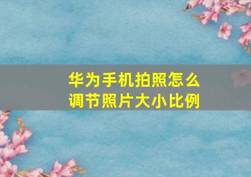 华为手机拍照怎么调节照片大小比例