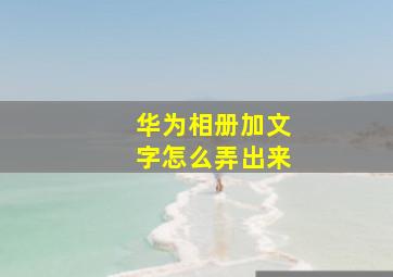 华为相册加文字怎么弄出来