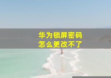 华为锁屏密码怎么更改不了