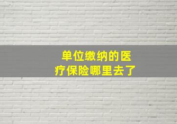 单位缴纳的医疗保险哪里去了