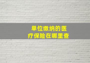 单位缴纳的医疗保险在哪里查