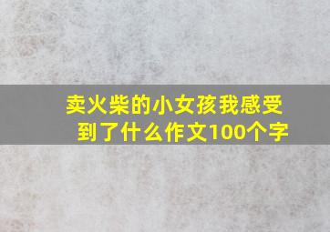 卖火柴的小女孩我感受到了什么作文100个字