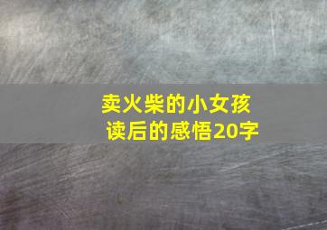 卖火柴的小女孩读后的感悟20字