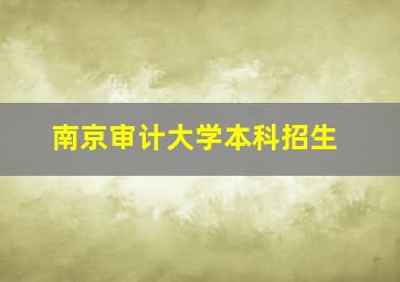 南京审计大学本科招生