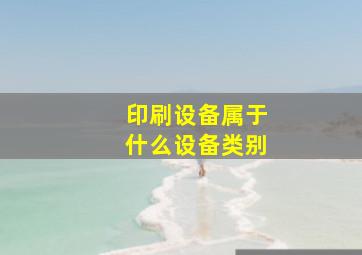 印刷设备属于什么设备类别