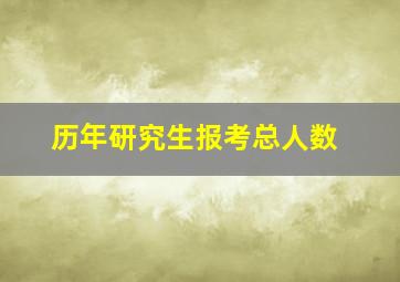 历年研究生报考总人数