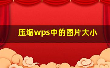 压缩wps中的图片大小