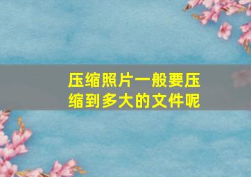 压缩照片一般要压缩到多大的文件呢