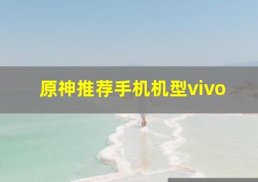 原神推荐手机机型vivo