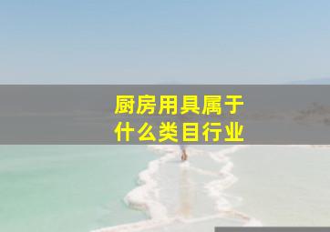 厨房用具属于什么类目行业